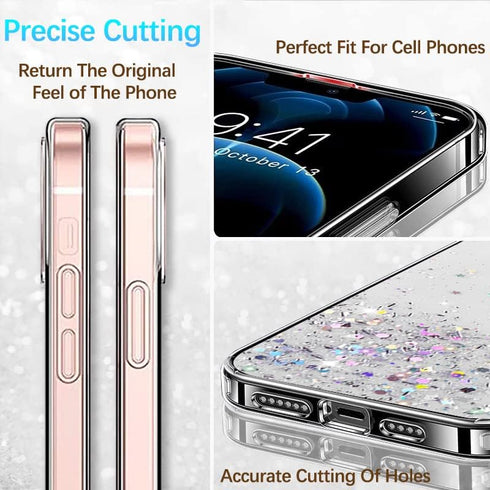 OnePlus 11 Case Glitter Clear Green - Soft TPU Silicone Phone Case for Women & Girls, Shockproof Slim Cover.