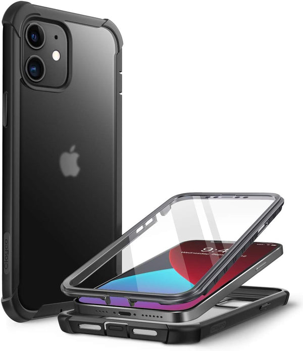 Clayco Forza Series Case for iPhone 12 Mini 5.4 inch (2020 Release), Dual Layer Rugged Cover with Built-in Screen