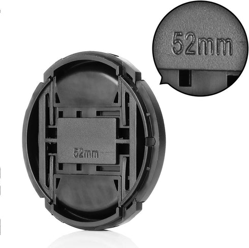 ChromLives 52mm Camera Lens Cap, Center Pinch with Leash Hole Bundle, Compatible with Nikon, Sony, Canon DSLR Cameras