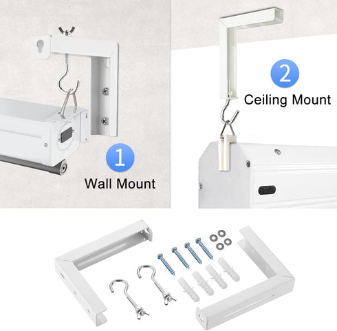 suptek 6 inch 66 lbs, 30 PRL001, (1 Universal Projector Screen Wall Mount L-Brackets Wall Hanging Mount Adjustable