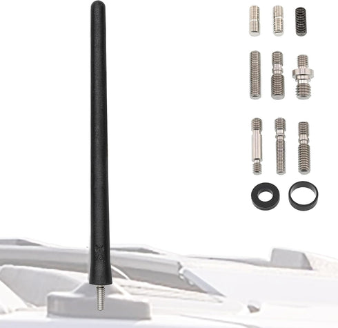 Votex Black Short Rubber 6 3/4 Inch Universal Antenna Kit - Car Wash