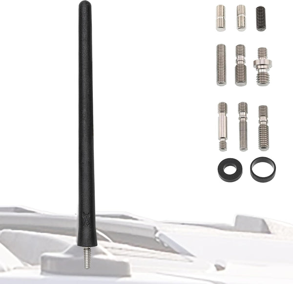 Votex Black Short Rubber 6 3/4 Inch Universal Antenna Kit - Car Wash