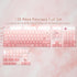Tsungup PBT Keycaps Cherry Blossom Keycap Set, Custom Side Printed Pink Keycaps, 135 Keys Gradient DoubleShot Sakura