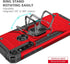 for Moto G Power Case with Screen Protector, Hard Rubber Bumper, Shockproof Tough Rugged with Kickstand (Red)
