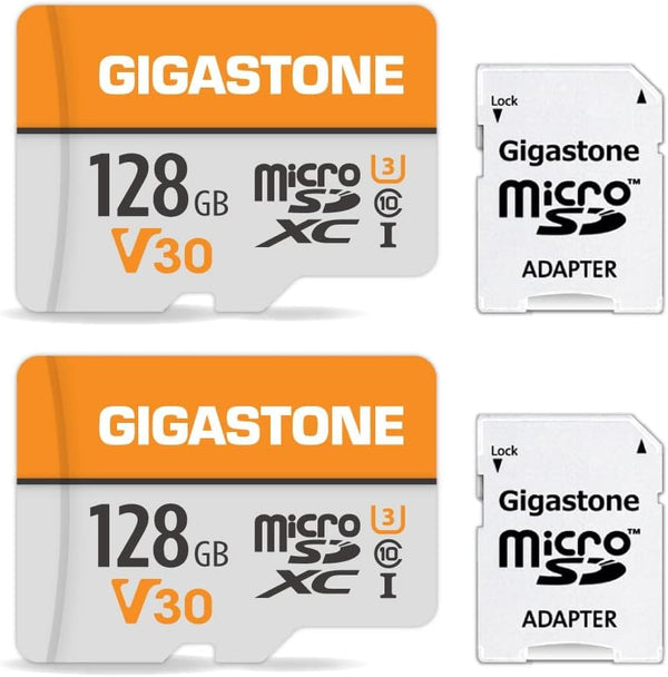 GIGASTONE 128GB 2-Pack Micro SD Card, 4K Video Pro for GoPro, Surveillance, Action Camera, Drone, 95MB/s MicroSDXC