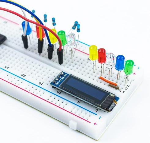 Hosyond 5 0.91 Inch I2C 3.3V~5V Pcs OLED Display Module IIC OLED Screen DC Compatible with Arduino Raspberry PI (White