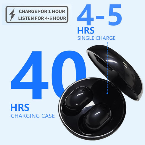 Wireless Earbuds for Kids,Bluetooth Headphones for Small Ears Women Man Adults,25hrs Playtime Built in Mic Earphones Premium Deep Bass in Ear Headset for School Sport Gym (Black)