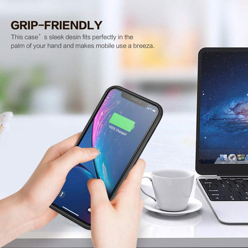 Battery Case for iPhone XR, 6800mAh Portable Charging Backup External Battery Pack - Black