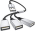 Portable 3 in 1 USB Splitter Cable, USB 2.0 Hub for Charging & Data Transfer, Compatible with Laptop & Mac.
