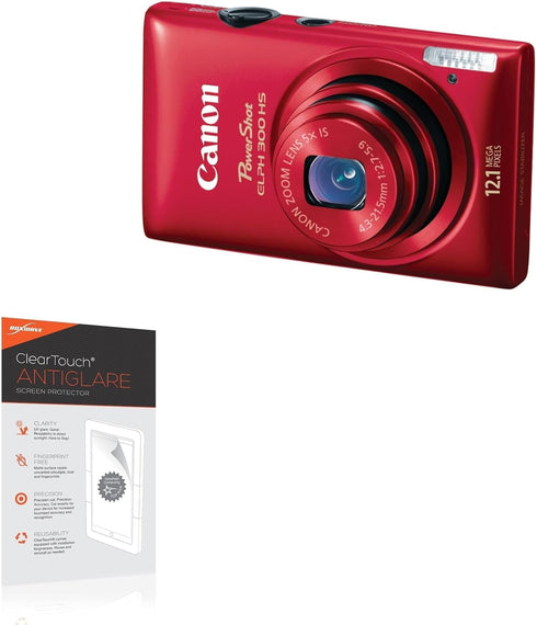 BoxWave Screen Protector for Canon PowerShot ELPH 300 HS, ClearTouch Anti-Glare Film