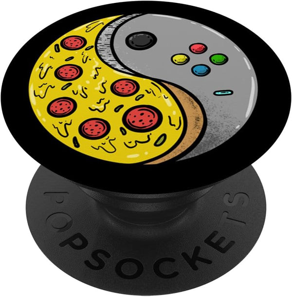 Yin Yang Pizza Video Game Controller PopSockets Standard PopGrip - Food Gaming for Boys Men