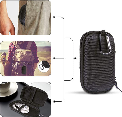 HOOTEK Hard Drive Hard Case, 2Pack Portable EVA Shockproof Carrying Cases for Earbuds Headphones with Zipper