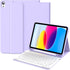 Keyboard Case for iPad 10th Generation 10.9 Inch 2022, Wireless Bluetooth with Built-in Pencil Holder, Purple