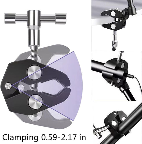 Lupholue 360 4.7" 12.9" Universal Adjustable Tablet Holder Mount for Treadmill, Spin Bike, Stroller, Wheelchair, Golf