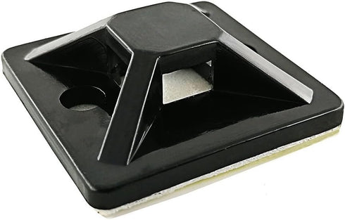 HS Zip Tie Mounts 3/4 Inch - 100 Pack Self Adhesive Cable Wire Tie Mounting Base Holder (Black Squares).