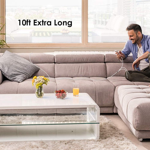 10ft 2-Pack Multi Charging Cable - Braided 3-in-1 USB Cable with USB C & Micro USB for Phones & More. Extra Long!