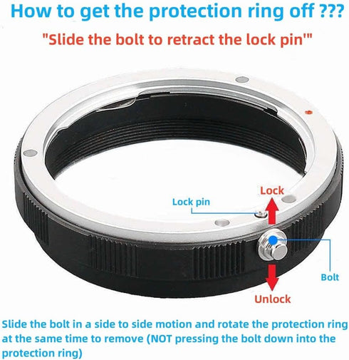 Keabroir 52mm NEX-52K Metal Macro Reverse Adapter Ring Manual Focus Camera Mount Lens Converter + Rear Lens Mount