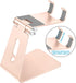 OMOTON Adjustable Cell Phone Stand, C2 Aluminum Desktop Phone Dock Holder Compatible with iPhone 15 14 13 Pro, SE, XR, 8 Plus 7 6, Samsung Galaxy, Google Pixel and More, Gold