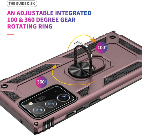 ADDIT for Note 20 Ultra Case - Military-Grade with Stand & Car Mount for Samsung Galaxy Note 20 Ultra 5G, Rose Gold