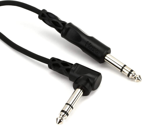 Hosa CSS-103R 3 Feet 1/4 Inch TRS to Right-angle 1/4 Inch TRS Balanced Interconnect Cable