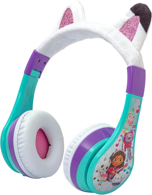 eKids Gabbys Dollhouse Kids Wireless Headphones for Kids, Bluetooth Headphones with Microphone Includes Aux Cord, Kids Headphones for School, Home, or Travel