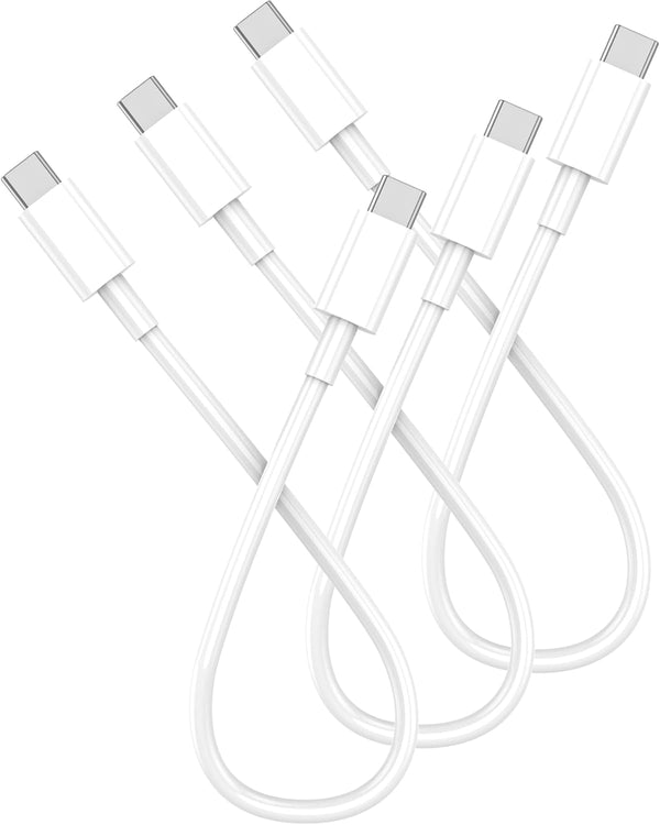 Short USB-C Cable 1ft 60W 3 Pack, Type C Fast Charger Cord for iPhone 15/15 Pro/15 Pro Max, iPad Pro, MacBook