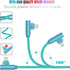 6FT Right Angle Lightning Cable 5 Pack - Fast Charging Nylon Braid for iPhone 12/11/XS/XR/8/7/iPad.