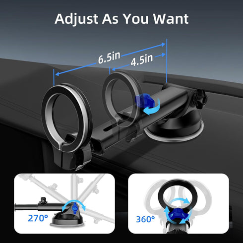 pop-tech MagSafe Car Mount, Universal Magnetic Phone Holder for Car Windshield Dashboard, Strong Magnet for iPhone 16