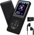 MP3 Player 32GB with Speaker, Portable HiFi Lossless Sound Mini Music Player, Voice Recorder, E-Book, HD Screen - Black