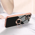 Omorro iPhone 13 Pro Max Case, Rose Gold Kickstand Ring Holder, 360 Rotation Glitter Plating Edge, Slim TPU Case