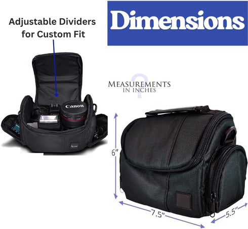 Medium Soft Padded Camera Equipment Bag for Nikon, Canon, Sony, Pentax, Olympus, Panasonic, Samsung & More