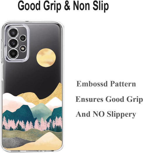 Unov Case for Samsung Galaxy A23 5G, Clear Soft TPU Shock Absorption Slim Embossed Pattern Back Cover (6.5 inches)