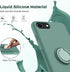 LeYi for iPhone 8/7/6s/6 Case with Stand & 2 Glass Screen Protectors - Green Liquid Silicone Shockproof Cover for Women, Girls, Boys