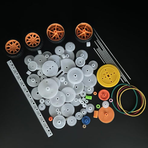 URIMPAVIDO 82PCS Set 0.5 Set Plastic Gears Motor Gear Accessories for DC Motor DIY Model Toys RC Car Robot Gear