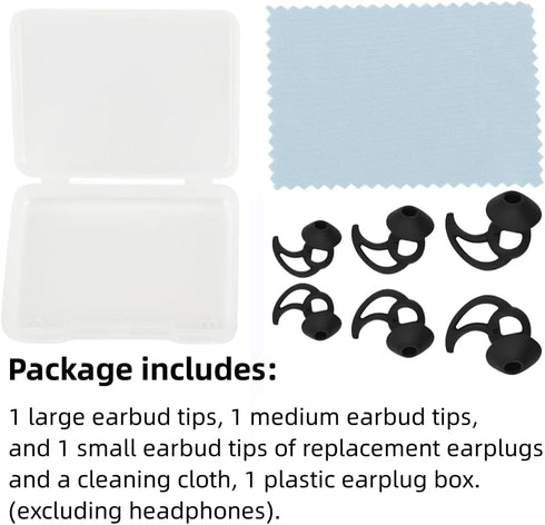 Replacement Silicone Earbud Tips Compatible with Bose StayHear Max Tips Kit, Compatible with QuietComfort I - S/M/L