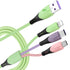 Multi Charging Cable 2-Pack 5FT, 3 in 1 5A Multiple USB Fast Charger Cord Adapter with IP/USB C/Micro USB Connectors