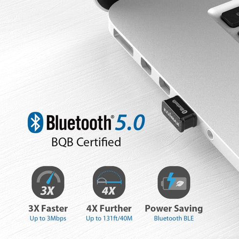 Edimax Bluetooth Adapter for PC, BT 5.0 EDR Nano USB Dongle, Fast Transfer, Bluetooth Headphones Headset Speakers Keyboard Mouse, Win 10/11 Plug-n-Play, Linux/Mint 21 Plug-n-Play, BT-8500 by Edimax