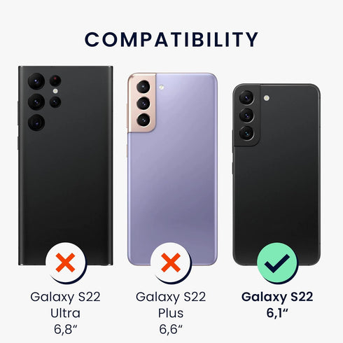 kwmobile TPU Silicone Case for Samsung Galaxy S22 - Soft Finish Phone Cover in Matte Lavender Grey