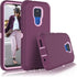 Heavy Duty Armor Case for Moto G Play, Rugged Drop Protection, Shockproof Hard Plastic Cover, Pinkish Purple