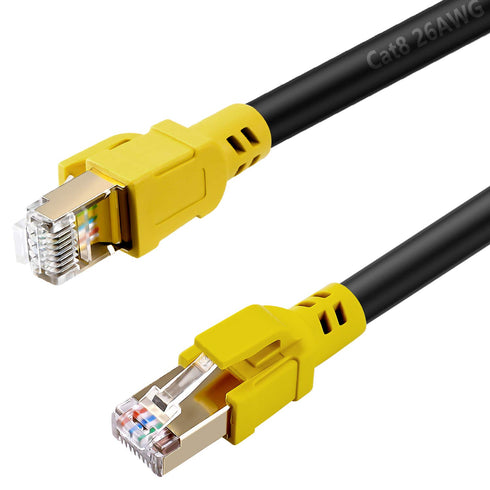 Nanxudyj Cat 8 Ethernet Cable 1.5 ft, 40Gbps 2000MHz High Speed 26AWG Network