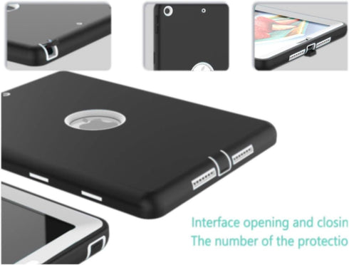 Case for iPad 9th/8th/7th Generation - Cover Case 10.2 inch with Built-in Screen Protector (Black/White)