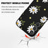 Galaxy S23 FE Case, Chrysanthemum Creative Side Print Design Soft Silicone Rugged Protective Bumper Case (Daisy Black)