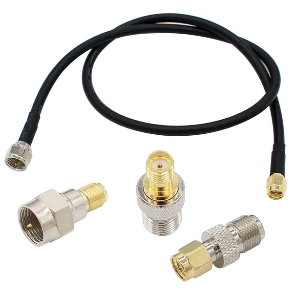 SMA to F Adapter, SMA Male to F Type Male 20 inch RG58 Coaxial Extension Cable + 3pcs F Type Connectors