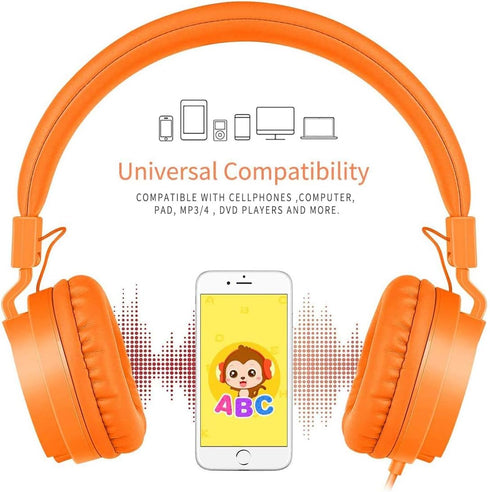 Headset gorsun Kids Headphones, Lightweight Stereo Wired Toddler HeadphonesAdjustable Headband Children's
