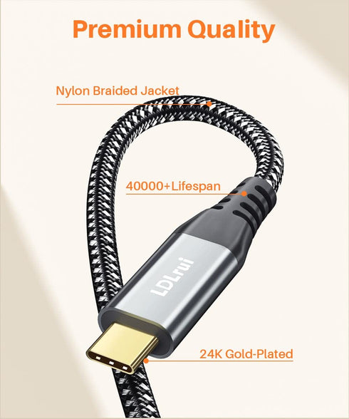 6FT USB C to USB C Cable: 20Gbps Data, 100W Fast Charge, 4K Video for MacBook, iPad, iPhone 15 Pro/Max, Samsung S21,