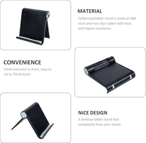 Healvian Foldable Mobile Phone Bracket and Desktop Phone Holder Compact Adjustable Tablet Stand for Smartphones Office