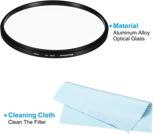 PATIKIL 105mm UV Filter, 1 PCS Slim UV Protection Camera Lens Filter for Crystal Clear Pics - Aluminum Optical Accessory
