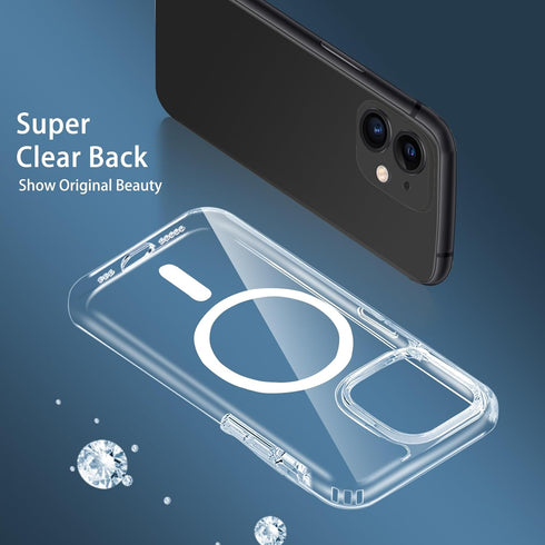 Magnetic Case for iPhone 11, Compatible with MagSafe Wireless Charging, Transparent Anti-Scratch Shockproof Cover