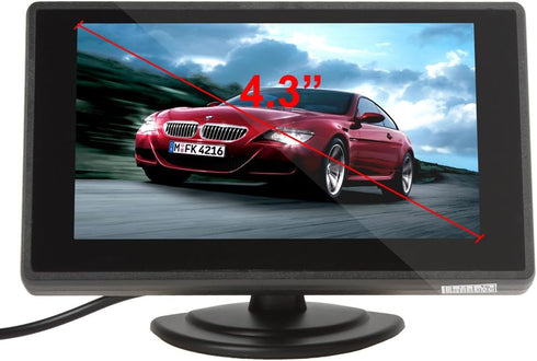 BW 4.3 inch TFT LCD Digital Car Rear View Monitor with 360 Swivel Stand for Backup Cameras