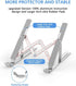 Adjustable Aluminum Laptop Stand, Foldable Portable Holder with Anti-Slip Silicone Pad for 10-15.6 Tablets